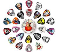 Guitar Picks Skull, 24 Pack Guitar Pick 0.46 0.71 0.96 1.20mm Thin, Medium, Heavy Guitar Pics,Guitar Pick Variety Pack,Skeleton Guitar Picks for Acoustic Electric Guitars Bass (Set -9)