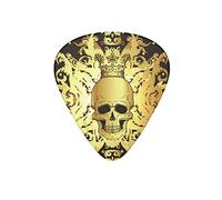 Guitar Picks Skull Baroque Crown Gold Guitar Pick for Electric Bass Guitar Acoustic Guitar Lovers Gift 12 Pack with Box