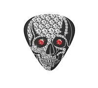 Guitar Picks Skull Diamond Devil Black Guitar Pick for Electric Bass Guitar Acoustic Guitar Lovers Gift 12 Pack with Box