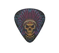 Guitar Picks Skull Indian Chief Black Guitar Pick for Electric Bass Guitar Acoustic Guitar Lovers Gift 12 Pack with Box
