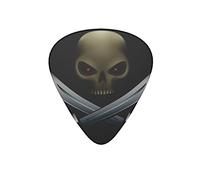 Guitar Picks Skull Sabers Pirate Black Guitar Pick for Electric Bass Guitar Acoustic Guitar Lovers Gift 12 Pack with Box