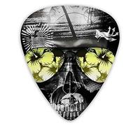 Guitar Picks Skulls And Illusion Premium Bass Picks For Electric Guitar And Bass Guitars With Three Sizes (12 Pack)