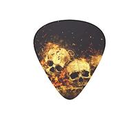 Guitar Picks Skulls Bones fire Gothic Black Guitar Pick for Electric Bass Guitar Acoustic Guitar Lovers Gift 12 Pack with Box