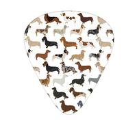 Guitar Picks,Smooth Wire Haired Long Haired Dachshunds Dogs Pets For Acoustic Guitar, Electric Guitar, Bass,Ukulele Three Size(12 Pack)