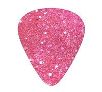 Guitar Picks Sparkling Pink Glitter Printed Personalized 12 Pack Guitar Picks For Electric Acoustic Bass Guitar Ukelele