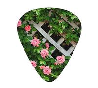 Guitar Picks Spring Floral Green Leaf Fence 12 Pack Thin Medium Heavy Guitar Plectrums Guitar Accessories With Storage Box