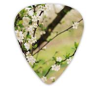 Guitar Picks Spring White Flower Ukulele Picks 12 Pieces Including 0.46 mm 0.71 mm 0.96 mm
