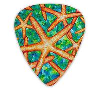 Guitar Picks Starfish Medley Print Premium Bass Picks For Electric Guitar And Bass Guitars With Three Sizes (12 Pack)