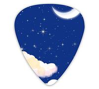 Guitar Picks Stars-White-Clouds Moon 12 Pieces Ukulele Picks Including 0.46 mm 0.71 mm 0.96 mm