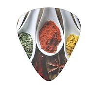 Guitar Picks Still Life Various Of Spices Printed Ukulele Bass Electric Acoustic Guitars Thin Medium Heavy 12 Pack(0.46/0.71/0.96 Mm)