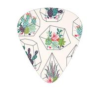 Guitar Picks,Succulents Cactuses Tropical Plant For Acoustic Guitar, Electric Guitar, Bass,Ukulele Three Size(12 Pack)