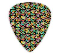 Guitar Picks Sugar Skull Rainbow Premium Bass Picks For Electric Guitar And Bass Guitars With Three Sizes (12 Pack)