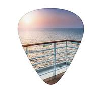 Guitar Picks Summer Sea Cruise 12 Pack Thin Medium Heavy Guitar Plectrums Guitar Accessories For Bass, Guitars With Organizer Storage Box