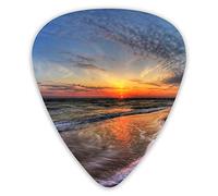 Guitar Picks Sunset Beach Ukulele Picks 12 Pieces Including 0.46 mm 0.71 mm 0.96 mm