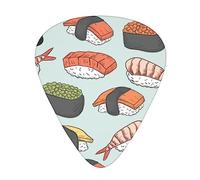 Guitar Picks Sushi 12 Pack Thin Medium Heavy Guitar Plectrums Guitar Accessories For Bass, Guitars With Organizer Storage Box