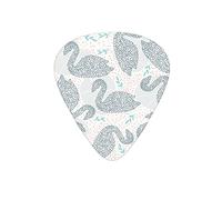 Guitar Picks Swan Abstract Polka Dot Bright White Guitar Pick for Electric Bass Guitar Acoustic Guitar Lovers Gift 12 Pack with Box