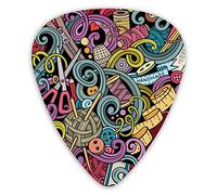 Guitar Picks Tailor Theme Hand Drawn 12 Pieces Ukulele Picks Including 0.46 mm 0.71 mm 0.96 mm