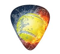Guitar Picks,Tennis Ball In Fire And Water For Acoustic Guitar, Electric Guitar, Bass,Ukulele Three Size(12 Pack)