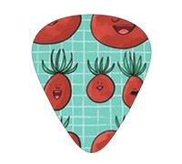 Guitar Picks,Tomato Happy Fun Check For Acoustic Guitar, Electric Guitar, Bass,Ukulele Three Size(12 Pack)