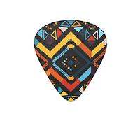 Guitar Picks Tribal Indian Geometric Ethnic Texture Colorful Guitar Pick for Electric Bass Guitar Acoustic Guitar Lovers Gift 12 Pack with Box