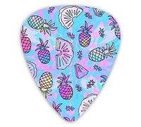 Guitar Picks Trippy Pineapple Pattern Premium Guitar Picks 12 Pieces Ukulele Picks Including 0.46 mm 0.71 mm 0.96 mm