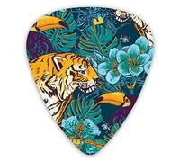 Guitar Picks Tropical Flowers And Toucan Premium Guitar Picks 12 Pieces Ukulele Picks Including 0.46 mm 0.71 mm 0.96 mm
