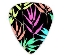 Guitar Picks Tropical Leaves Premium Bass Picks For Electric Guitar And Bass Guitars With Three Sizes (12 Pack)