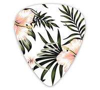 Guitar Picks Tropical Peach Hibiscus Frangipani Flower Dark Premium Picks Sampler Unique Guitar Gift (12 Count)