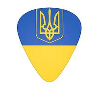 Guitar Picks Ukraine Country Flag Pack Celluloid 12 Pcs Plectrums for Gift Acoustic Guitar, Bass and Electric Guitar (Thin/Medium/Heavy)
