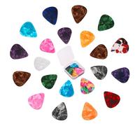 Guitar Picks Variety Pack 21pcs - Guitar Pick Set for Acoustic Guitar, Electric Guitar & Bass - Medium Guitar Picks (0.46mm, 0.71mm, 0.96mm) - Guitar Accessories with Pick Box,Assorted Colors