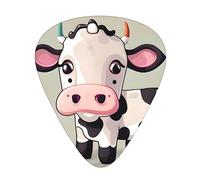 Guitar Picks Variety Pack - 3 Thickness Options - Ideal for Electric and Acoustic Guitars Cute White Cow