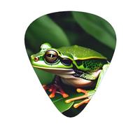 Guitar Picks Variety Pack - Smooth Edges, Durable & Clear Patterns - 3 Thickness Options Animal Frog Green Leaf Leaves