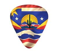 Guitar Picks Variety Pack - Smooth Edges, Durable & Clear Patterns - 3 Thickness Options Arizona Flag-standard