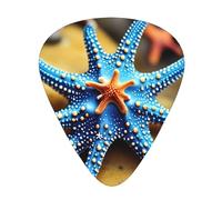 Guitar Picks Variety Pack - Smooth Edges, Durable & Clear Patterns - 3 Thickness Options Beautiful starfish