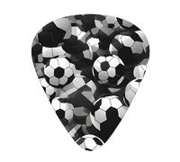 Guitar Picks Variety Pack - Smooth Edges, Durable & Clear Patterns - 3 Thickness Options Black and White Soccer Ball Pattern
