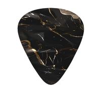 Guitar Picks Variety Pack - Smooth Edges, Durable & Clear Patterns - 3 Thickness Options Black Gold Marble