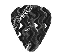 Guitar Picks Variety Pack - Smooth Edges, Durable & Clear Patterns - 3 Thickness Options Black White Snake Skin pattern