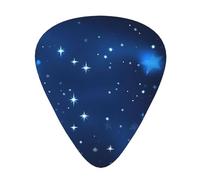 Guitar Picks Variety Pack - Smooth Edges, Durable & Clear Patterns - 3 Thickness Options Blue Shining Stars pattern