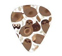 Guitar Picks Variety Pack - Smooth Edges, Durable & Clear Patterns - 3 Thickness Options Brown Sloth