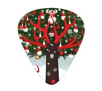 Guitar Picks Variety Pack - Smooth Edges, Durable & Clear Patterns - 3 Thickness Options Cow deer trees christmas