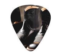 Guitar Picks Variety Pack - Smooth Edges, Durable & Clear Patterns - 3 Thickness Options Cowboy Black Hat Western Boots