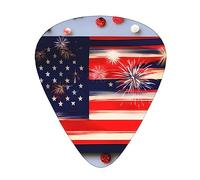 Guitar Picks Variety Pack - Smooth Edges, Durable & Clear Patterns - 3 Thickness Options Firework American Flag 4Th of Julys