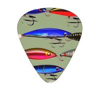 Guitar Picks Variety Pack - Smooth Edges, Durable & Clear Patterns - 3 Thickness Options Fishing Lure Style