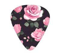 Guitar Picks Variety Pack - Smooth Edges, Durable & Clear Patterns - 3 Thickness Options Floral Flowers Rose Pink