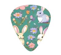 Guitar Picks Variety Pack - Smooth Edges, Durable & Clear Patterns - 3 Thickness Options Flowers Bunnies Birds