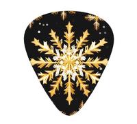 Guitar Picks Variety Pack - Smooth Edges, Durable & Clear Patterns - 3 Thickness Options Golden Christmas Snowflake