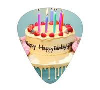 Guitar Picks Variety Pack - Smooth Edges, Durable & Clear Patterns - 3 Thickness Options Happy Birthday Big Cake