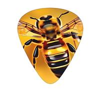 Guitar Picks Variety Pack - Smooth Edges, Durable & Clear Patterns - 3 Thickness Options honey-bee