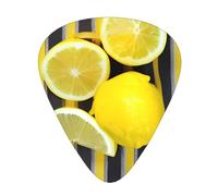 Guitar Picks Variety Pack - Smooth Edges, Durable & Clear Patterns - 3 Thickness Options Lemon Zest Yellow Stripes