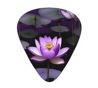 Guitar Picks Variety Pack - Smooth Edges, Durable & Clear Patterns - 3 Thickness Options lotus flower Purple